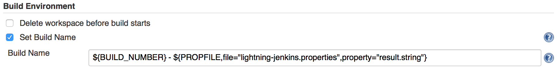 Jenkins Build Name Setter Plugin configuration